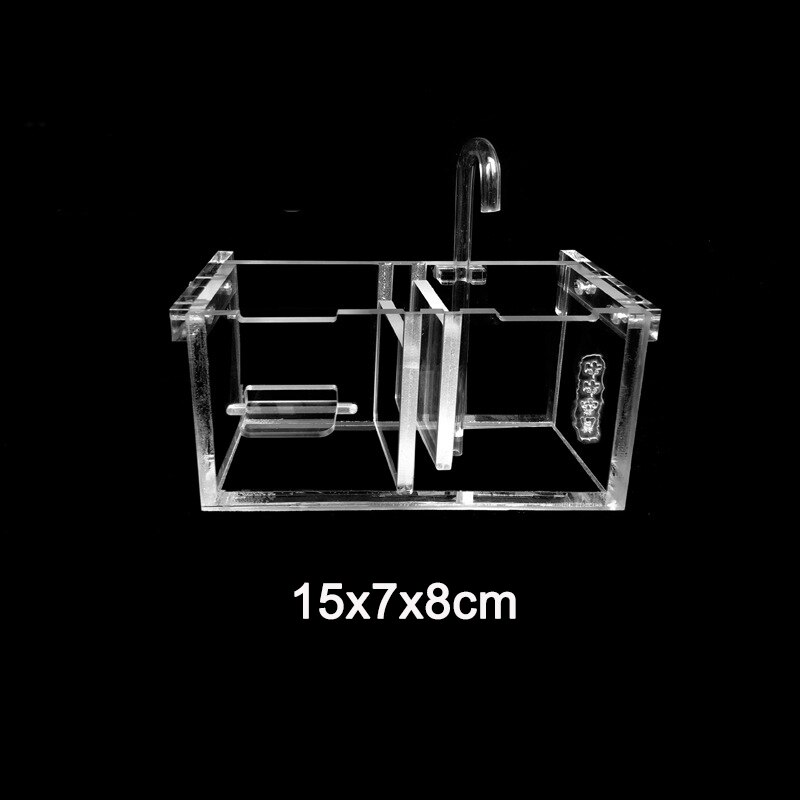 3 in 1 Acrylic Aquarium Filter Box External Hanging Fish Tank Filter Box Water Purifier Increase Oxygen Water Filter: 2 boxes