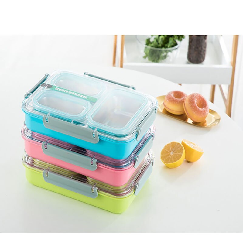 Oneup 304 Roestvrij Staal Lunchbox Compartiment Bento Box Keuken Lekvrije Voedsel Container Compartiment Student Kinderen Gebruik