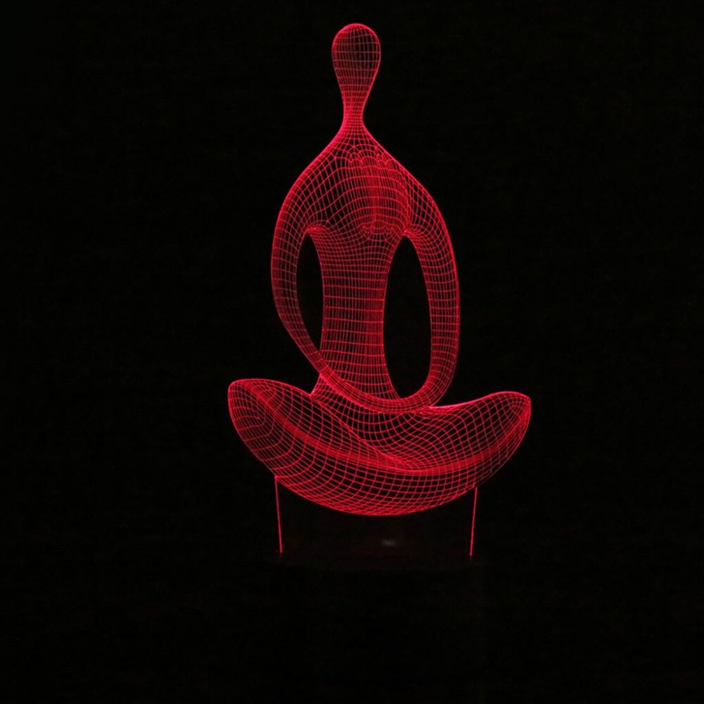 3D Illusion Yoga Meditatie Nachtlampje 7 Kleur Change Led Desk Tafellamp Speelgoed Room Lights Decor