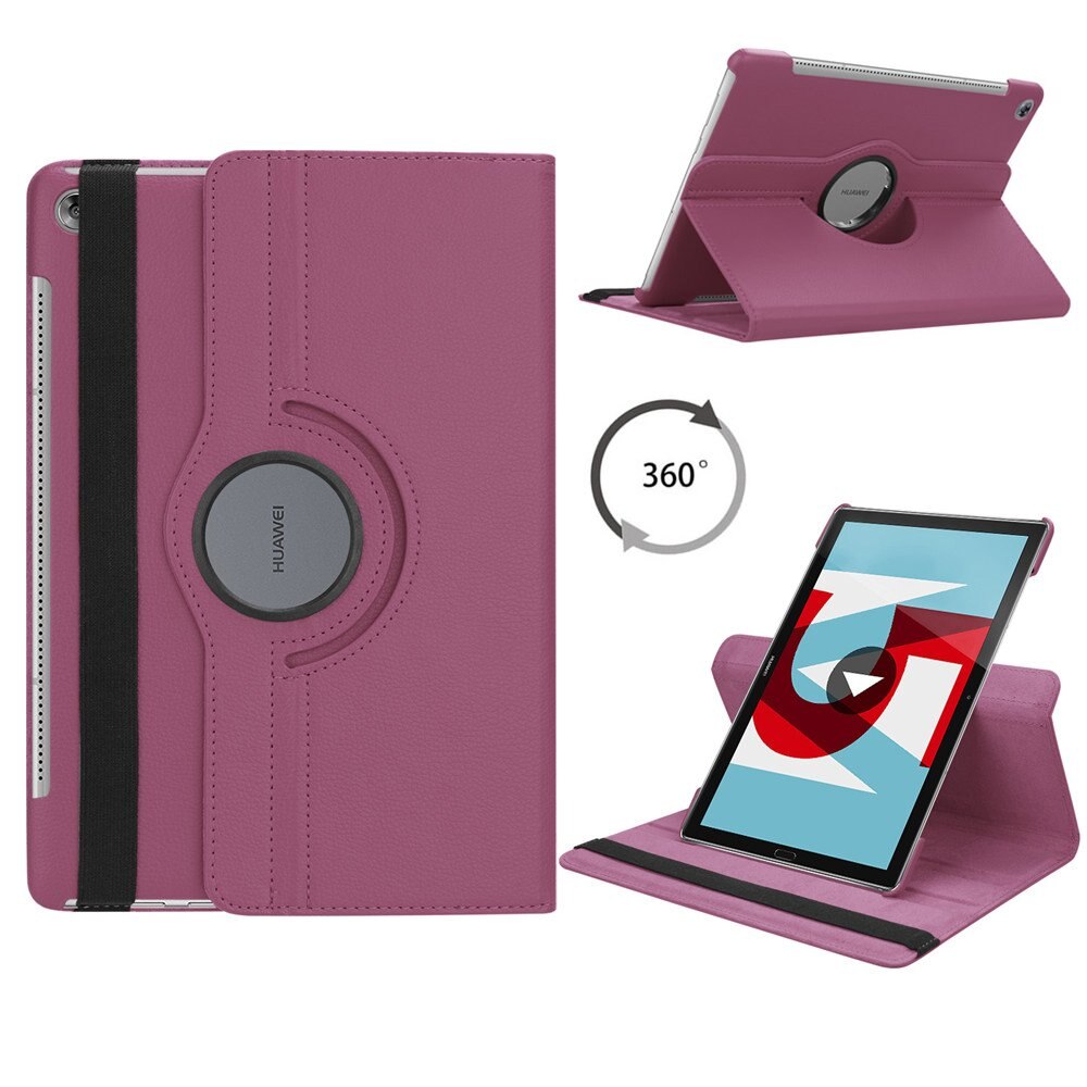 Dla Huawei MediaPad M5 10.8 calowy pokrowiec na Tablet Huawei MediaPad M5 Pro 10 10.8 "360 obrotowy stojak odwróć Pu skórzane etui: M5 10.8 purple