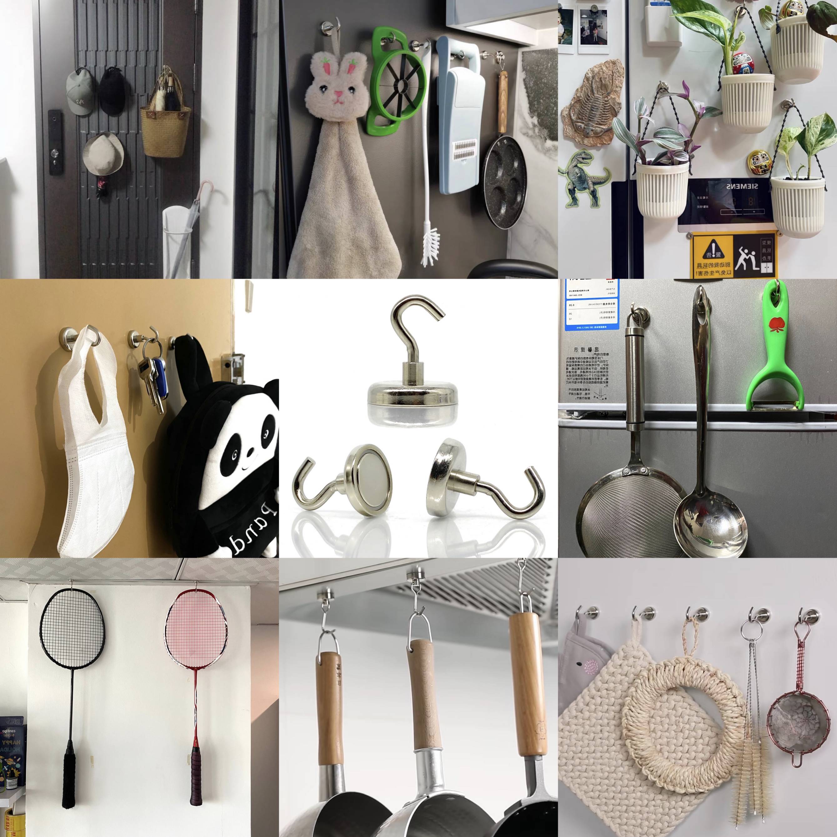 Magnetic Hooks Heavy Duty Magnetic Hook, Strong Neodymium Magnets Hook for Home, Kitchen, Workplace