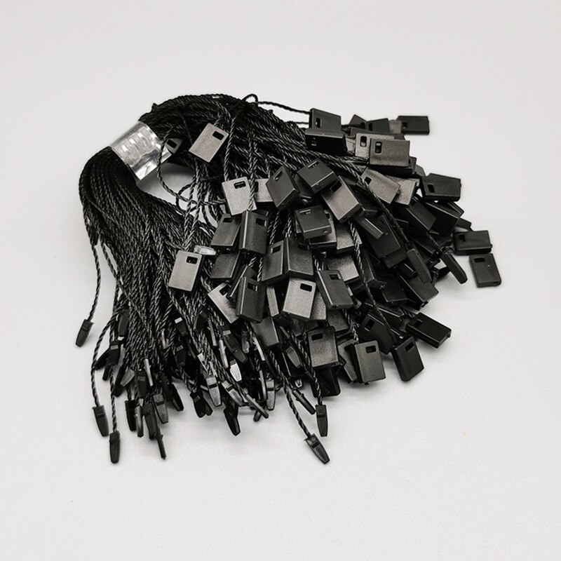 1000pcs Polyester Tag White Beige Black Hang Tag Rope Plastic String Snap Lock Pin Loop Tie Fasteners DIY Clothing Labels: B-5