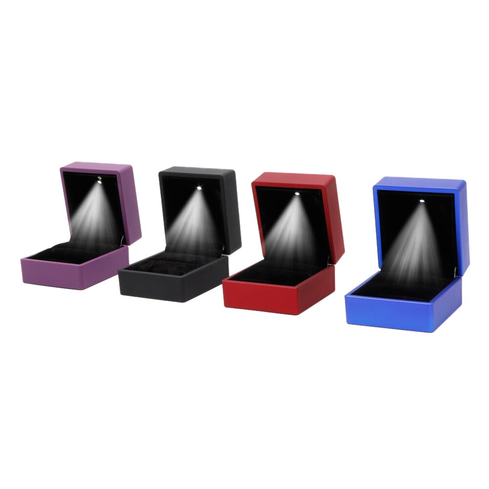 Caja de para pendientes con luz LED, joyería de compromiso para boda