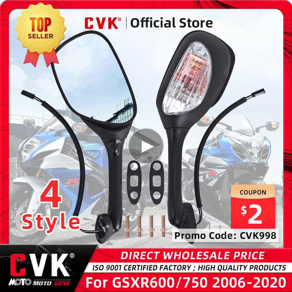 CVK RearView Mirror LED Light For Suzuki GSXR600 GSXR750 GSXR1000 K5 K6 K7 K8 2005 2006 2007 Rear View Mirrors