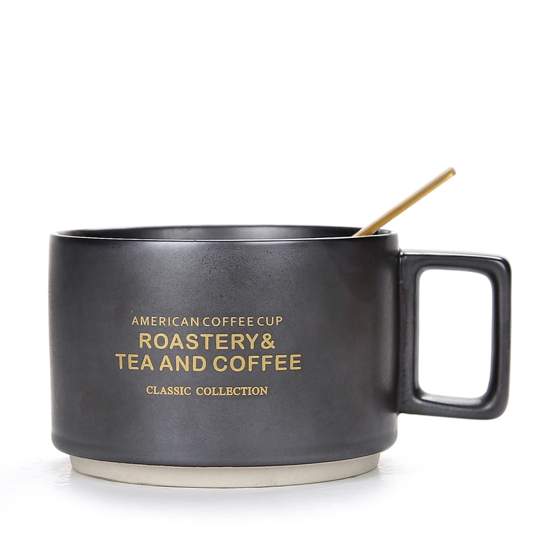 Ontbijt Koffie Mok Cup Melk Keramische Luxe Mokken Koffiekopjes Keramische Reizen Huis Tuin Koffie Tazas De Cafe Cup En schotel Set: Style   1No coasters