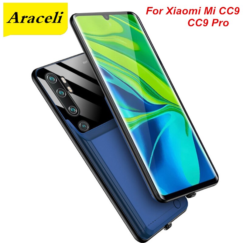 Araceli 10000 Mah Voor Xiaomi Mi CC9 CC9 Pro Batterij Case Smart Telefoon Oplader Cover Power Bank Voor Xiaomi CC9 pro Batterij Case