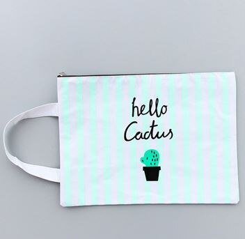 Coloffice 1 PC Cactus maille fichier pochette toile A4 fichier sac Documents classement produits avec fermeture éclair papeterie bureau étudiant: Bar