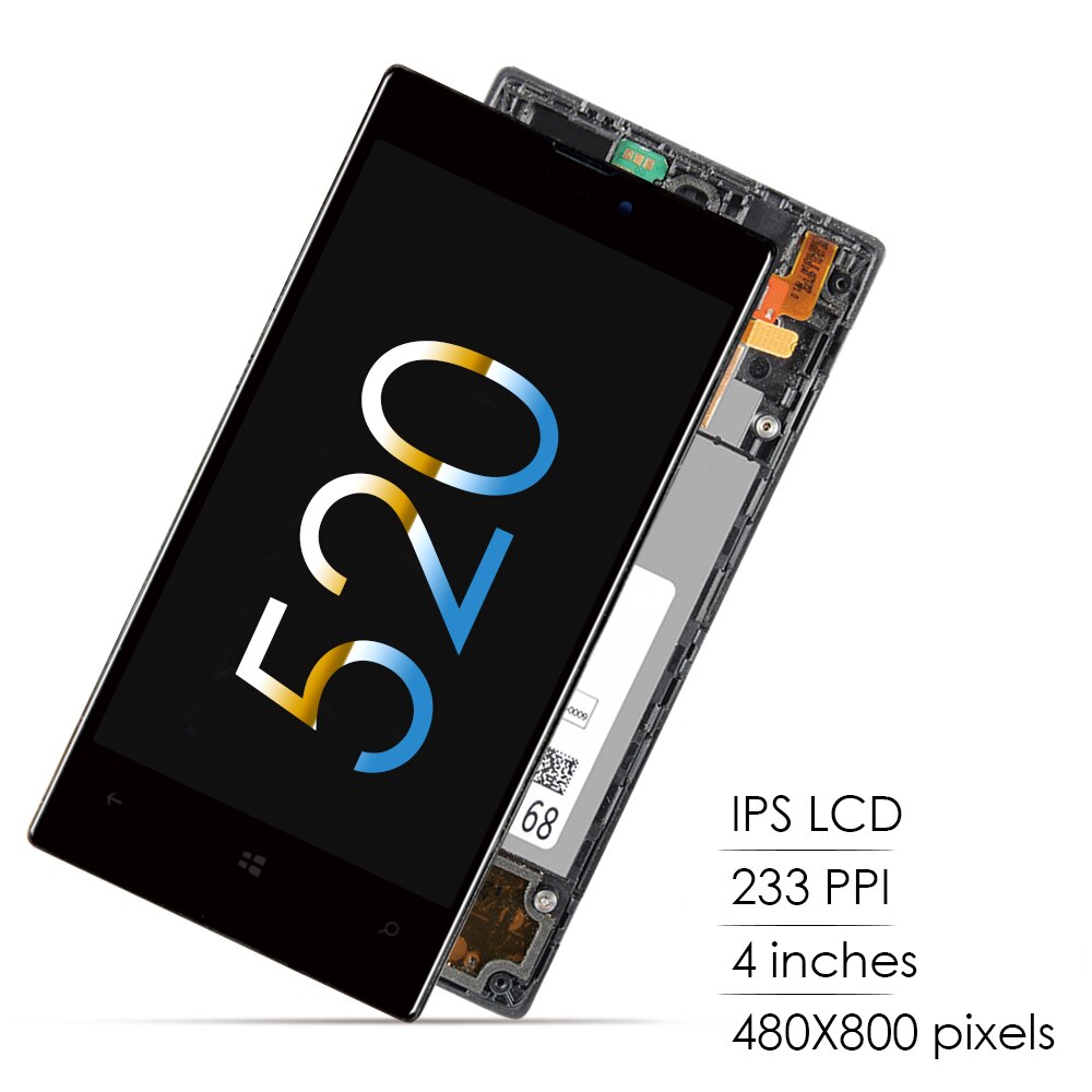 4.0 &#39;&#39; Original LCD For Nokia Lumia 520 LCD Display Touch Screen Digitizer With Frame Replacement Parts For Nokia 520 LCD Screen