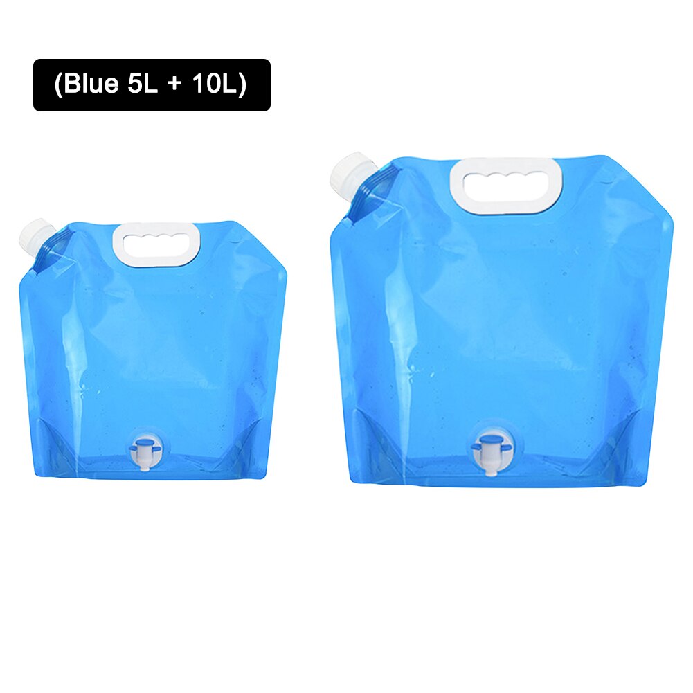 1/2/5pcs 5L/10L Portable Outdoor Water Bag Foldable Collapsible Camping Carrier Hiking Picnic BBQ Car Drinking Carrier Folding