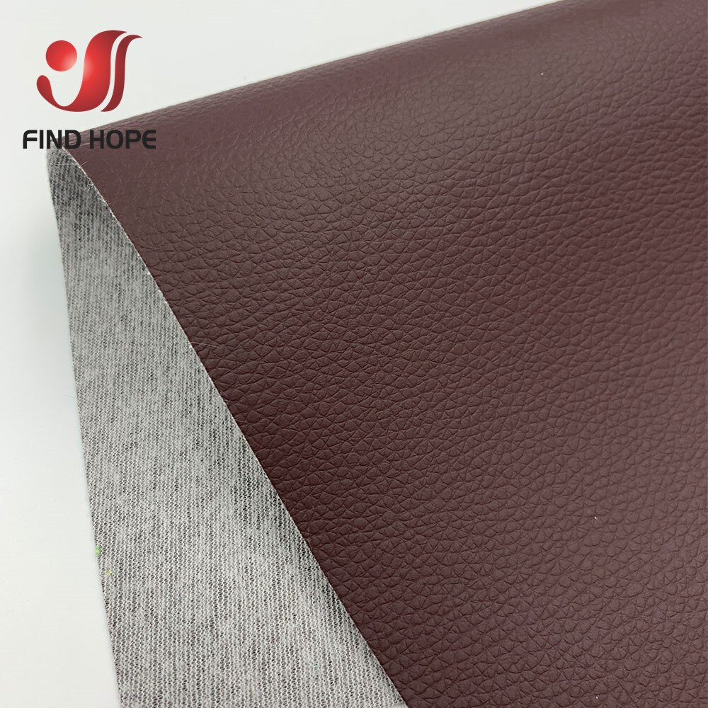 Door Meter 100*135Cm Litchi Kunstleer Pu Kunstleer Stof Vinyl Auto Bekleding Zak Sofa Oorbel Naaien Diy 39*54Inch: Red-Brown