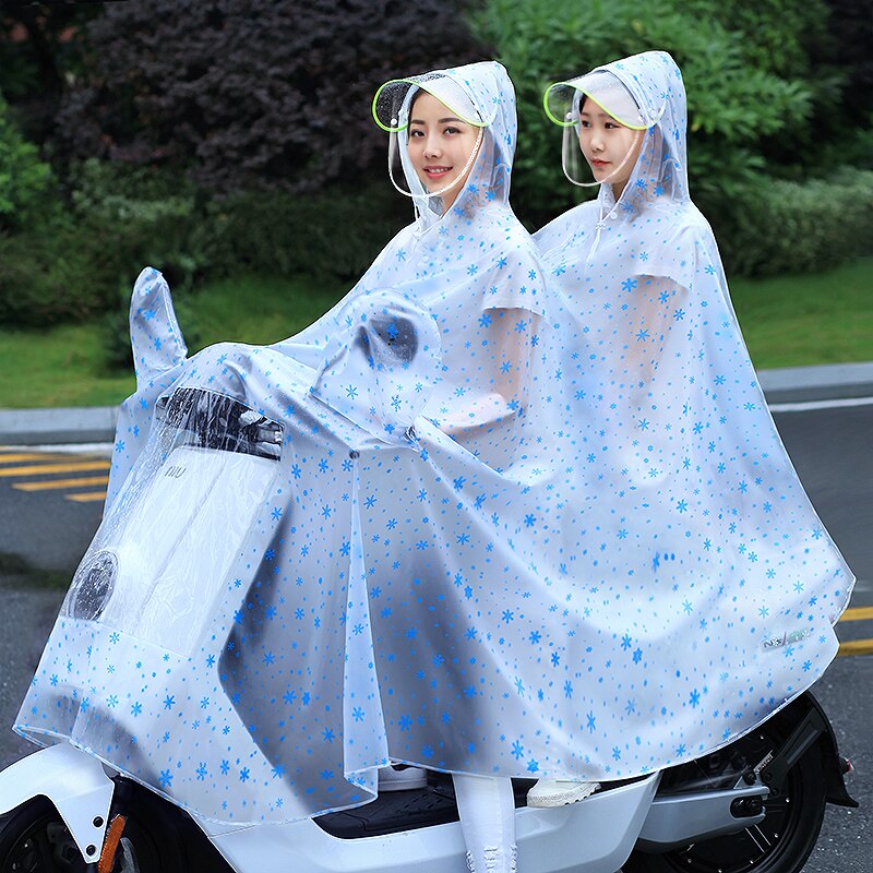 Moderigtigt regnfrakke dobbelt elektrisk motorcykeldæksel voksen batteri bil vandtæt batch vandtæt poncho vandretur regnfrakke