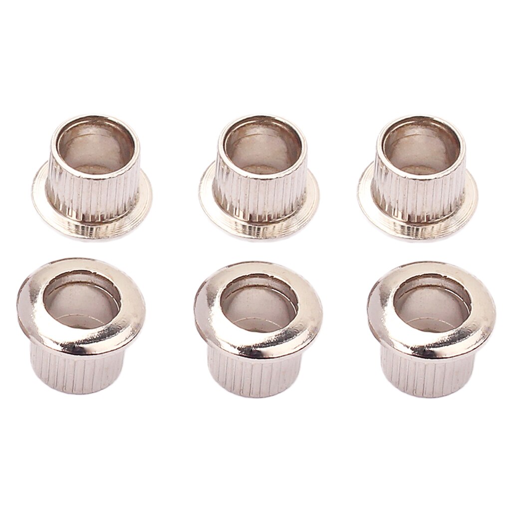 6x Metal Guitar Machine Head Tuning Peg Bushings Ferrules Guitar Accessory