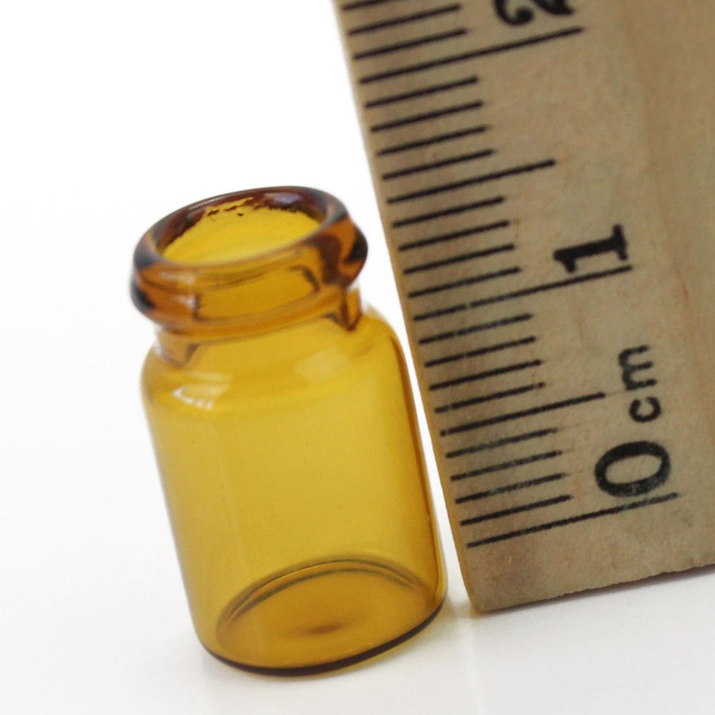 10 stuks mini bruine lege glazen flessen, wensflesjes, berichtenflesjes, potjes met kurk, knutsel- en sieradendoosjes