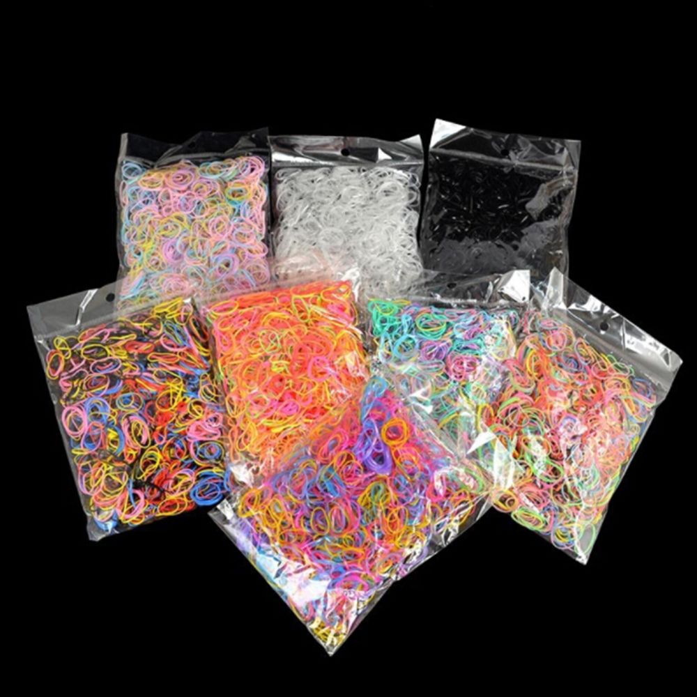 1000 unids/bolsa pelo goma de la banda de goma transparente blanco 1mm borrar Cola de Caballo titular de caucho elástico cuerda de pelo trenzado herramienta