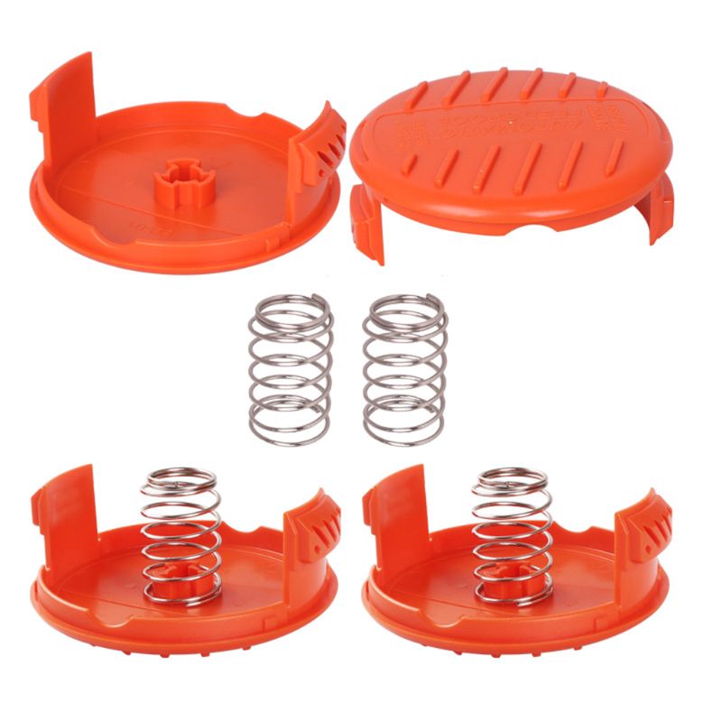 Trimmer Replacement Spool Cap Covers and Spring for Black-Decker W0YD