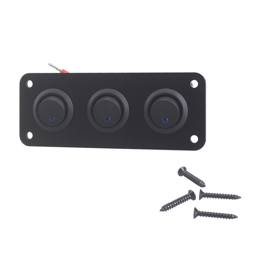 Panel de interruptor de palanca Universal de 12V, 1-5 entradas, USB, para coche, barco, camión, RV marino, accesorios de estilo LED azul, interruptor basculante marino: Azul