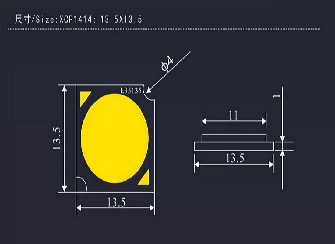CRI>90 1414mm COB LED chip 3W 5W 7W 10W 12W 15W light-emitting Diode bridgelux led DIY track lamp LED Bulb Gu10