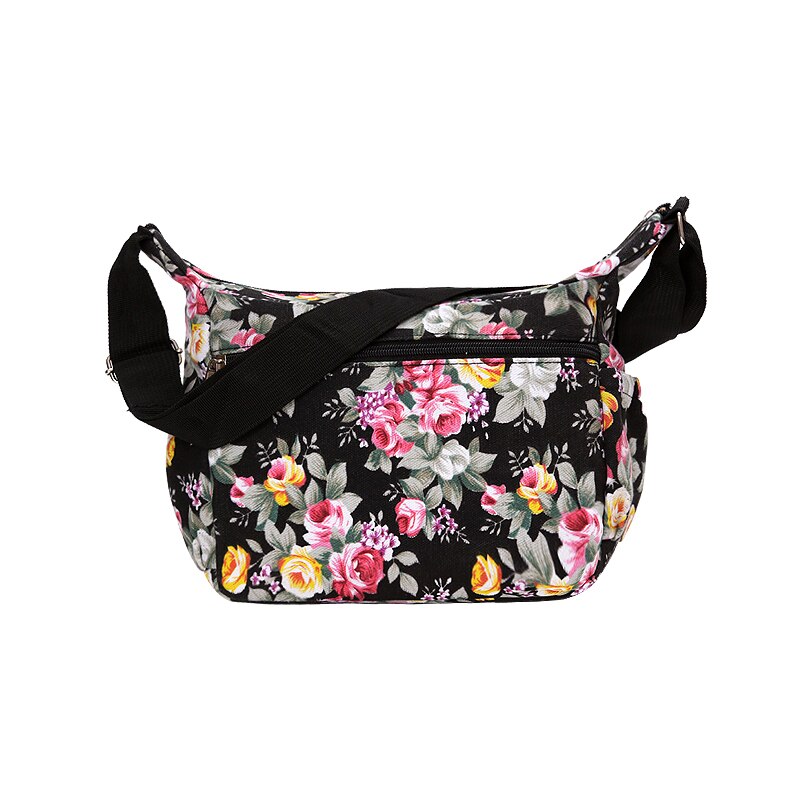 Floral Shoulder Bag Printing Rose Messenger Bag Rural style 100% Cotton Canvas Crossbody Bag for Women Lightweight Cute Hobos