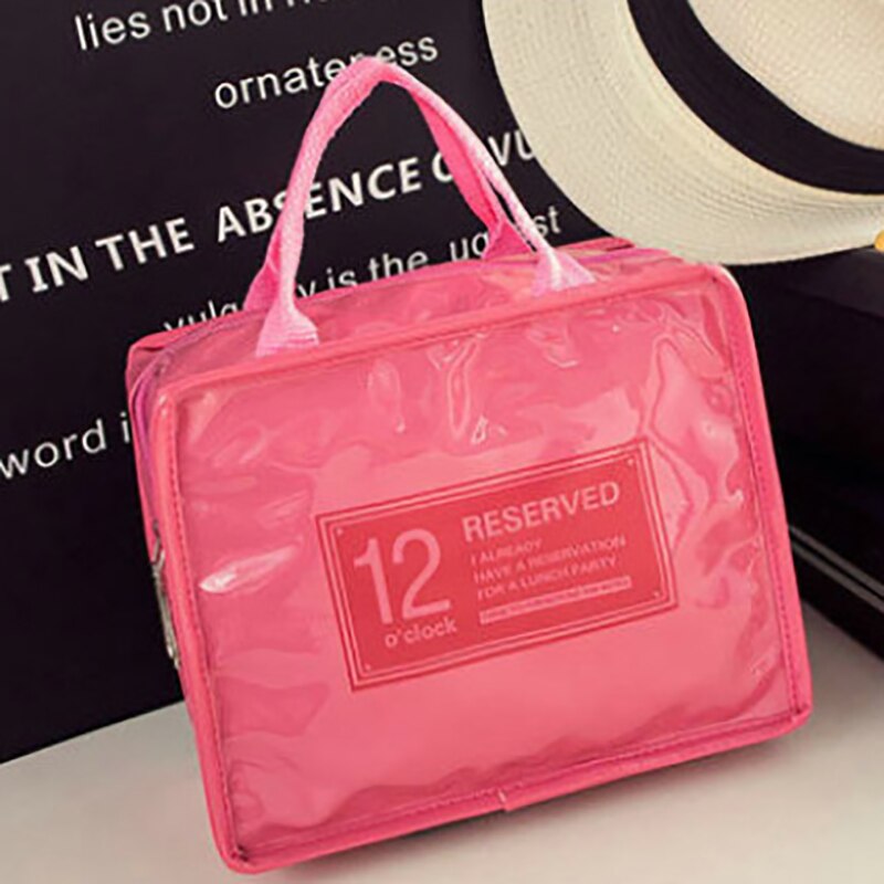 1Pcs Portable Film for Women Kids Men with Zipper High-capacity Insulation Bags Hand-held Waterproof Lunch Bag: Rose Red