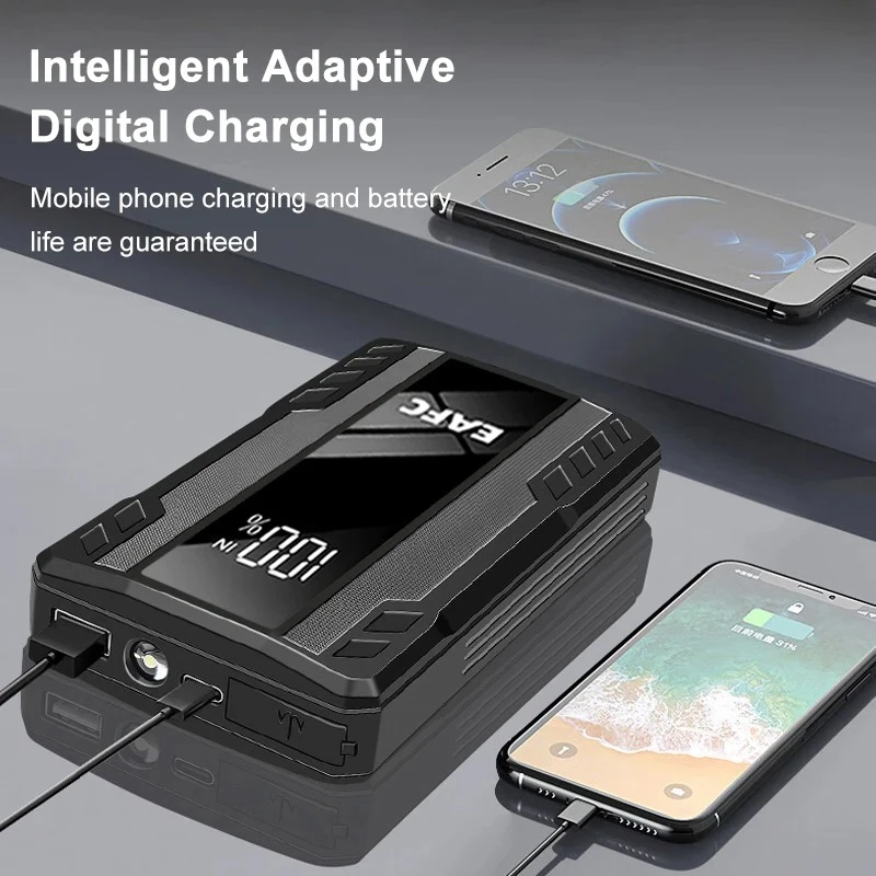EAFC Car Battery Jump Starter Power Bank Starting Device 2000A/1000A Portable Charger LED Emergency Light Booster 12V Car Jump