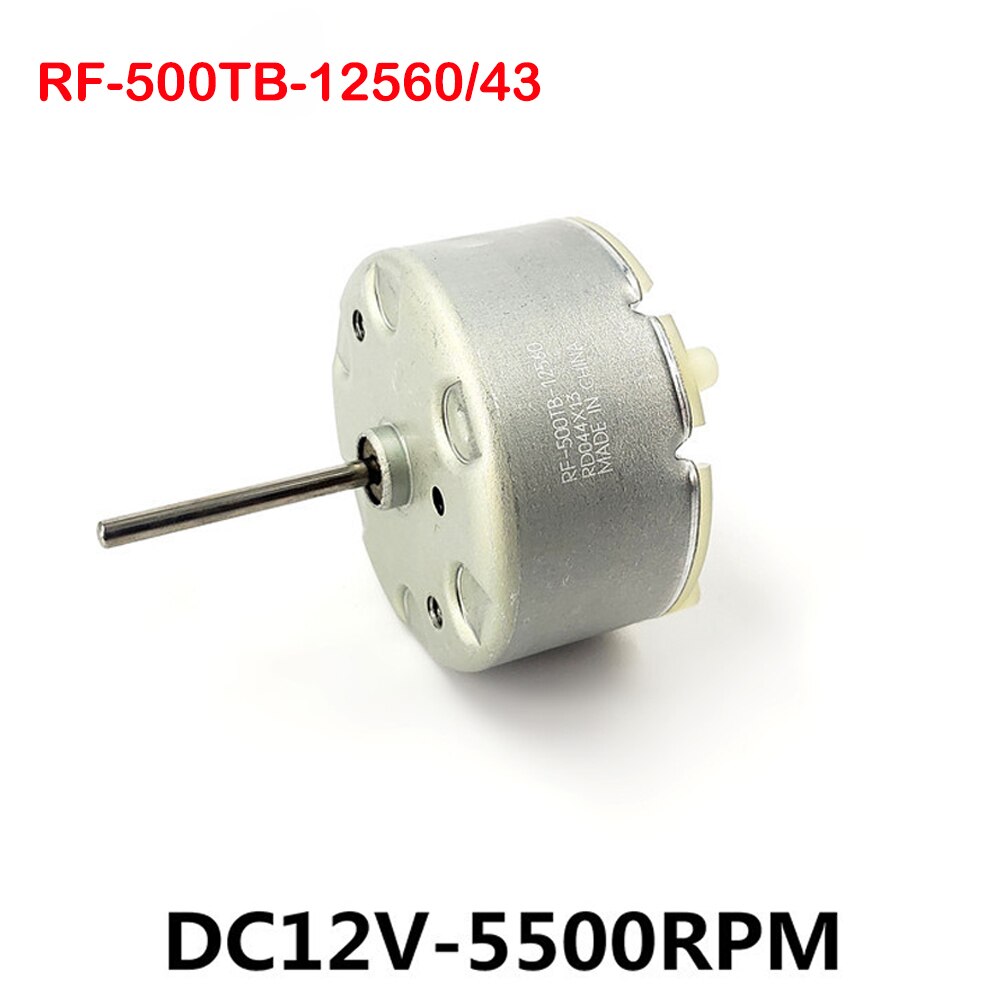 Motor de Micro RF-500TB-12560 Mabuchi DC 6V-12V 9V 5500RPM, cepillo de Metal precioso, Motor redondo de eje largo de 32MM para alarma de humidificador