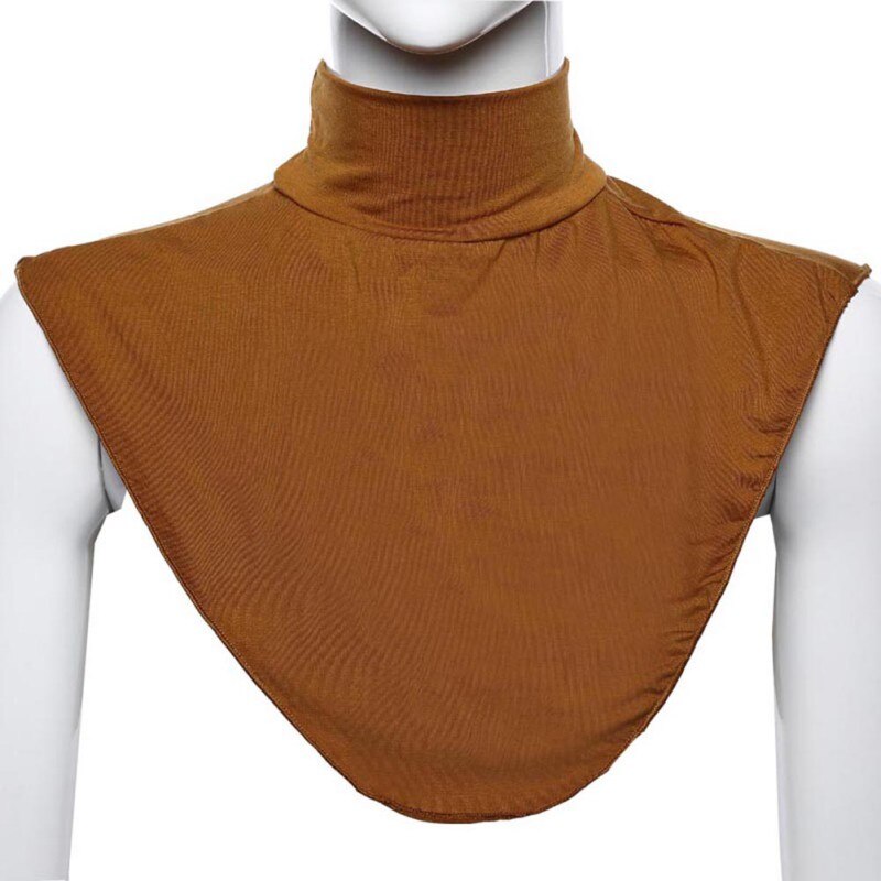 Femmes islamiques Hijab Extensions cou vérifier couverture arrière chemise islamique sous haut Hijab Femme Musulman écharpe: HT0890T