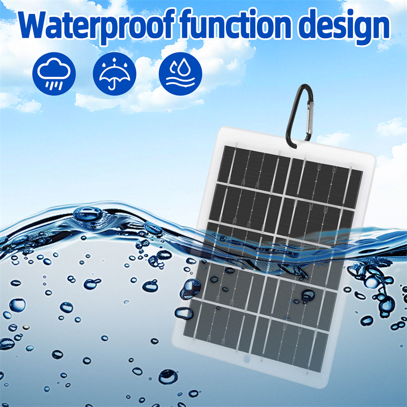 Panel słoneczny 3w z wodoodpornym akumulatorem usb do użytku na świeżym powietrzu, na wędrówki i kemping, przenośny bank ładowania telefonu komórkowego, panel ładujący