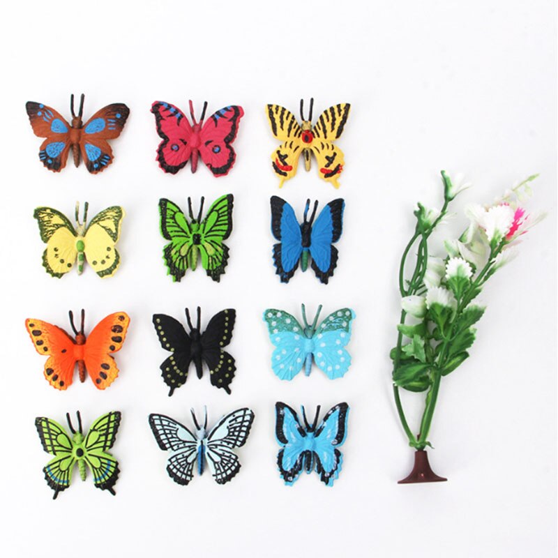 Simulation Insect Animal Model Kids Toys Marine Life Farm Animals Children's Early Education Toy 12PCS Per Model Brain Gme: 14