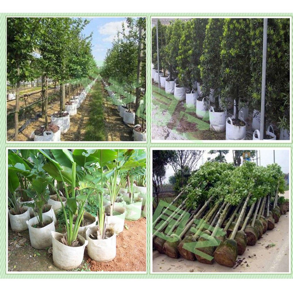 7 Sizes Round white Fabric Pots Plant Pouch Root Container Grow Bag Aeration Container garden accessories