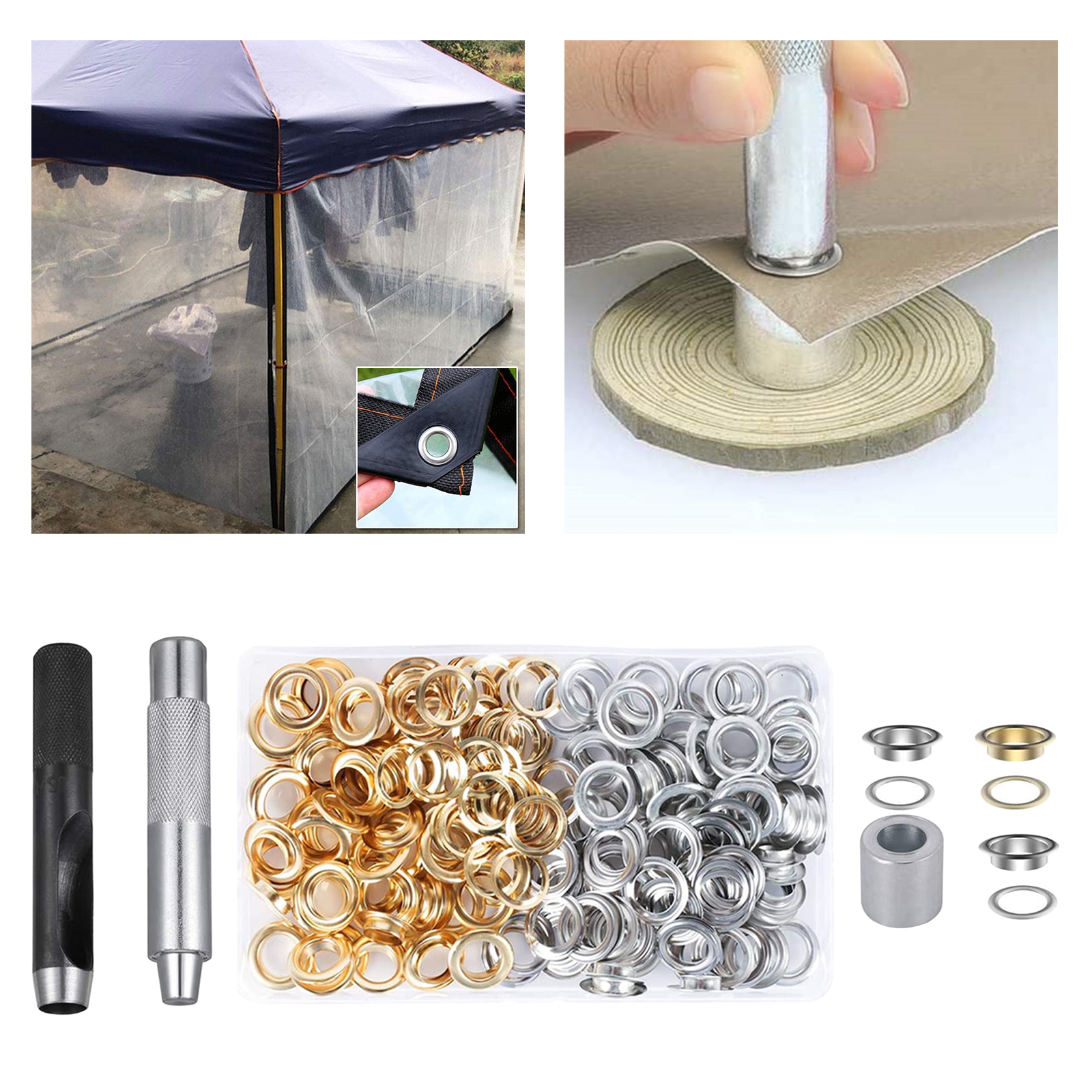 120Pcs Grommet Tool Kit, Grommet Setting Tool Grommets Oogjes Met Opbergdoos