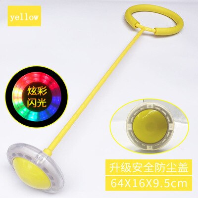 Glowing Bouncing Balls One Foot Flashing Skip Ball Jump Ropes Sports Swing Ball Children Fitness Playing Entertainment Fun Toys: Yellow
