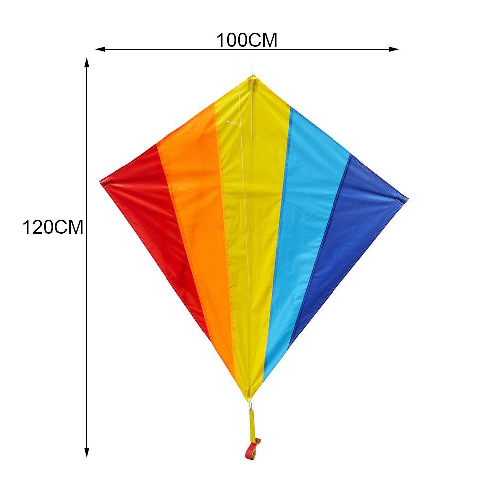 Colorful Rainbow Kite Long Tail Polyester Outdoor Kites Flying Toys For Children Kids Surf Kite With Control Bar And 30m Line