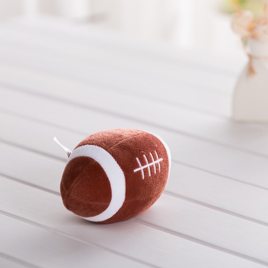 Kawaii Gevulde Knuffel Kinderen Kleurrijke Bal Ring Rammelaar 0-1 Jaar Voetbal Basketbal Voetbal Baseball Baby Pop: football