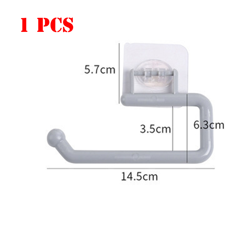 Soporte de papel higiénico para el baño, soporte de almacenamiento de 1/2 piezas, gancho de pared para cocina, organizador del hogar, accesorios de baño: Gris oscuro