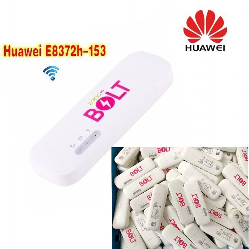 Unlocked Huawei E8372 E8372h-153 150Mbps 4G LTE Wifi Modem + 2pcs 4G Signal Antenna