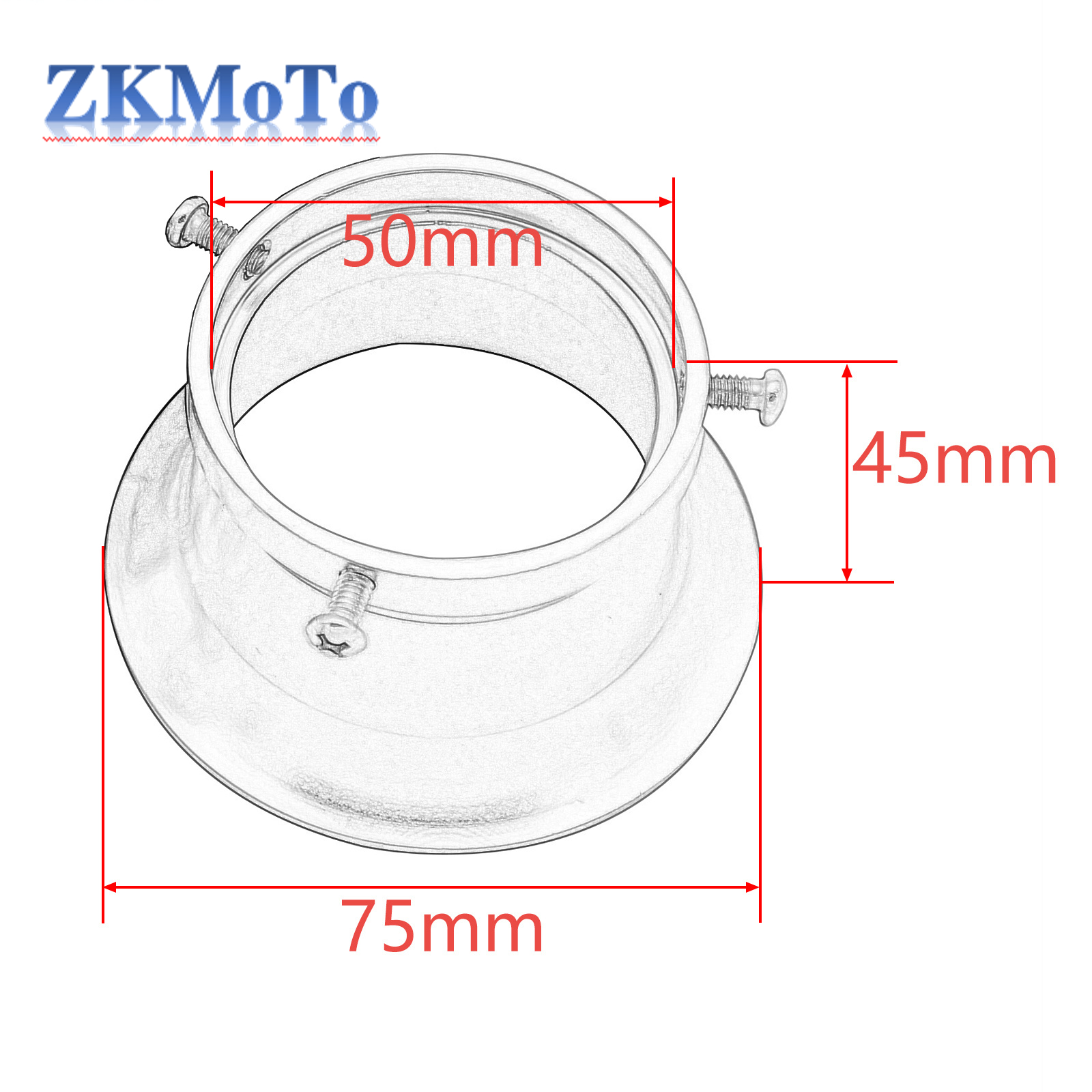 50Mm Motorfiets Luchtfilter Windhoorn Beker Trompet Voor Keihin Pwk Oko Mikuni 21Mm 24 26Mm 28Mm 30Mm Pe28 30 Carburateur Enz