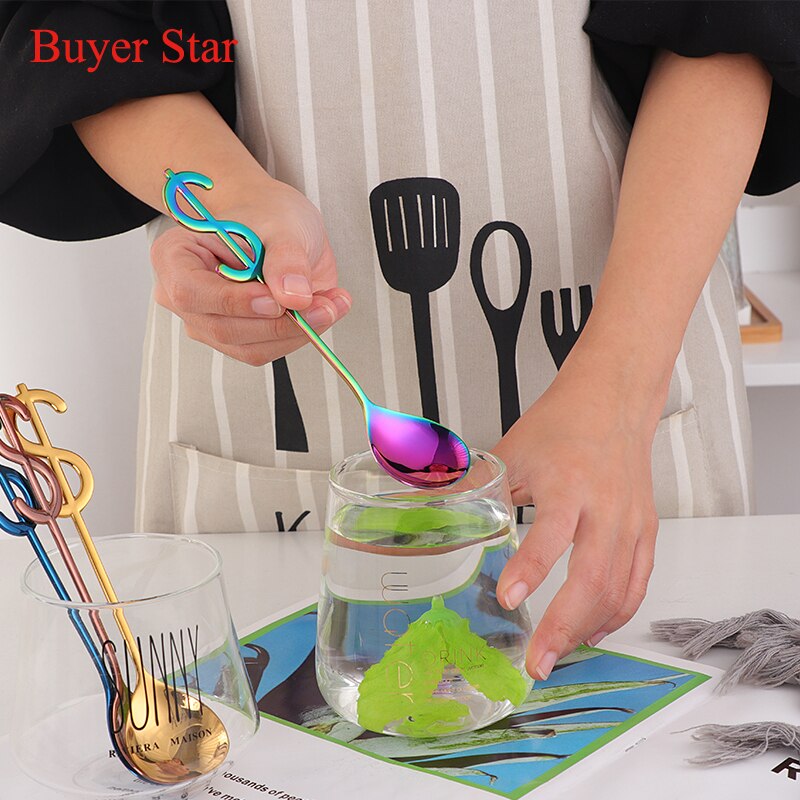 USD handle stainless steel dinner spoon 4pcs/se Flatware metal kitchen table top ware dessert salad soup Serving spoons