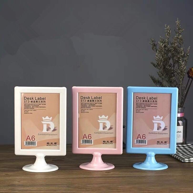A6 Menu Paper Frame 10X15CM Menu Holder Stand Picture Photo Frame Desk Sign Label Holder Stand Display Rack