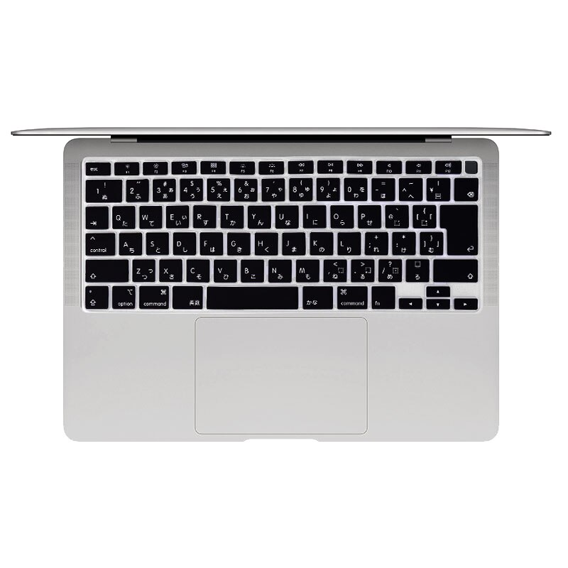 HRH japoński język silikonowa klawiatura skóry pokrywa Protector dla MacBook najnowszy Air 13 Touch ID A2179 (wydanie 2020) wersja JP: Black