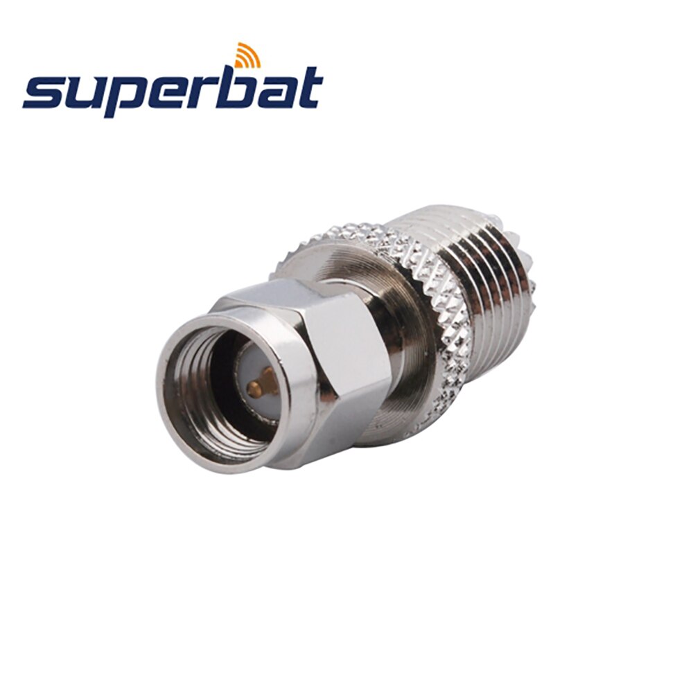 Superbat 5pcs Mini-UHF-SMA Adapter Mini-UHF Female to SMA Male Straight RF Coaxial Connector