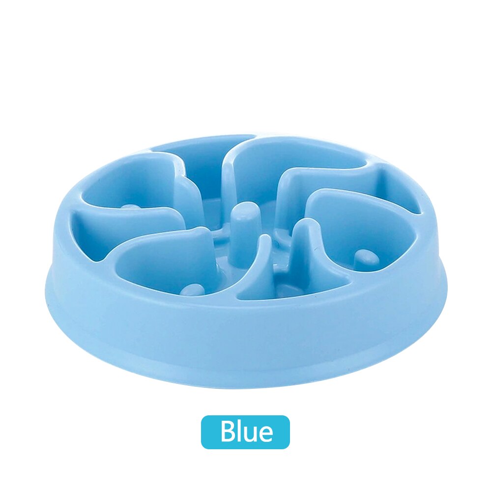 Portable Pet Dog Feeding Food Bowls Puppy Slow Down Eating Feeder Dish Bowl Prevent Obesity Pet Cats Dogs Supplies: Blue-03