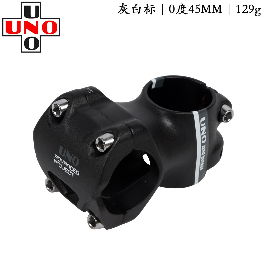 UNO Aluminium Legierung MTB Rennrad Lenker Vorbau 0 Grad 35/45mm Vorbau 31,8mm Ultraleicht kurz Stengel fahrrad Zubehör: 31.8X45mm 0 Weiß