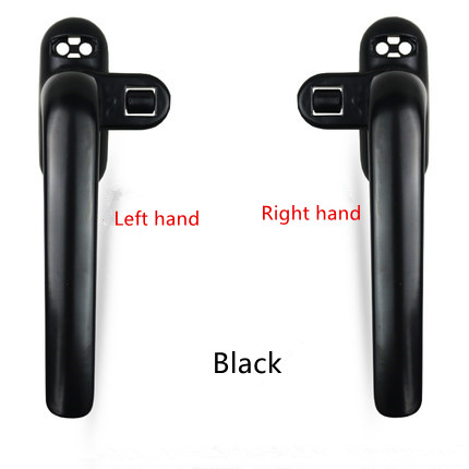 Aluminum alloy steel push-pull inner and outer swing door window handles handles buckle handle handle lock window lock: Black