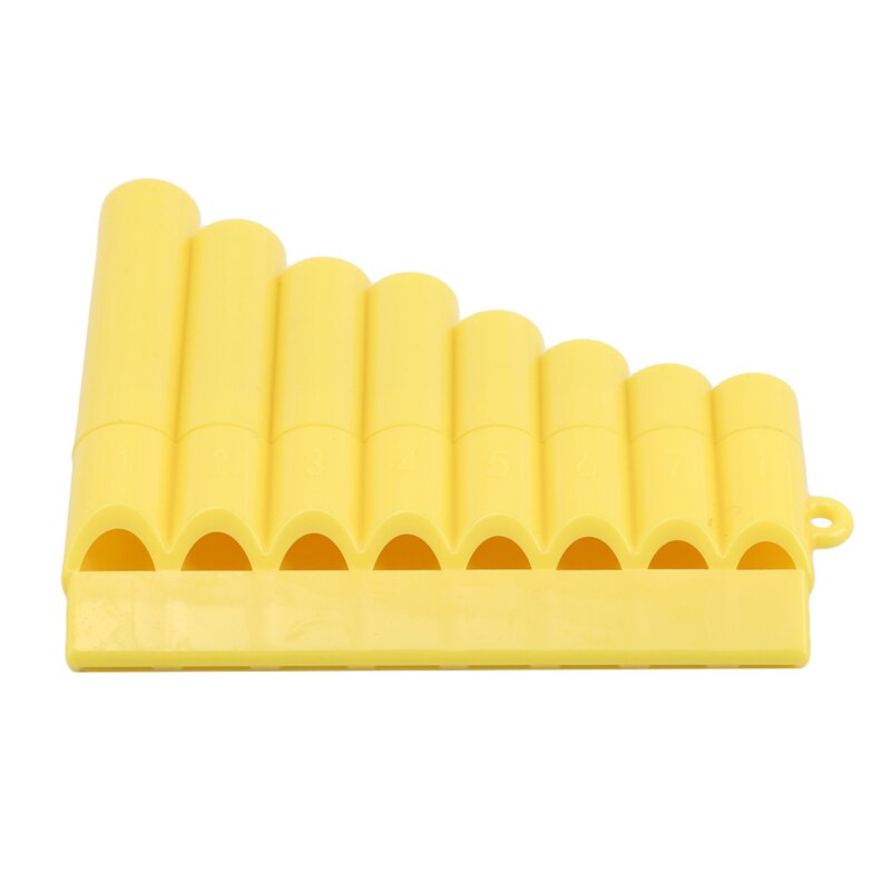 Flauta de madera de 8 tubos de plástico para niños, flauta de Pan hecha a mano, instrumentos musicales: Yellow