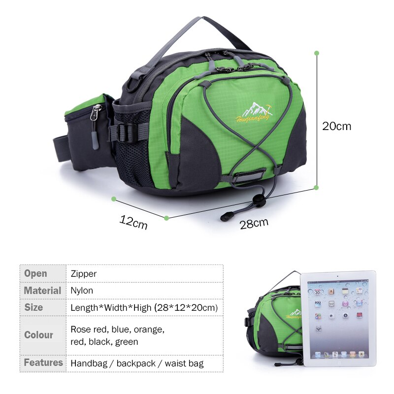 Udendørs sport vandtæt camping vandretasker taljetaske pose nylon letvægts rejse afslappet skuldertaske bærbar håndtaske