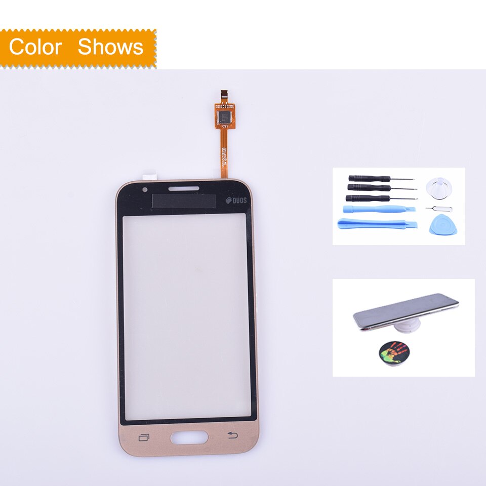 Para Samsung Galaxy J1 mini J105 J105H J105F J105B J105M SM-J105F SM-J105M pantalla táctil del Sensor del Panel de vidrio digitalizador de pantalla táctil: gold with gift