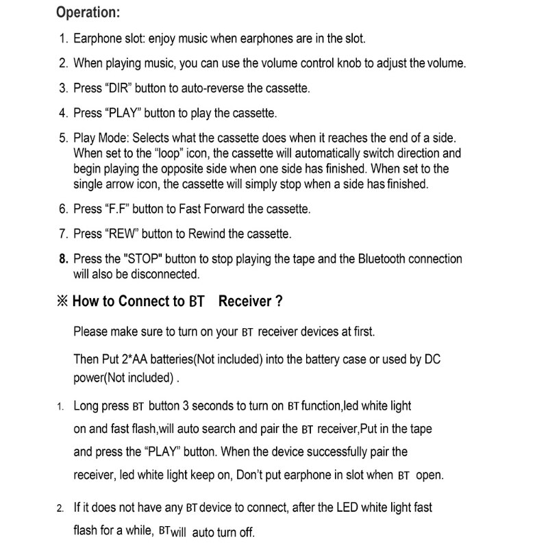 Portable Bluetooth-compatible Input Output Cassette Player FM Radio Players Transparent Cassette Tape Player USB Ports