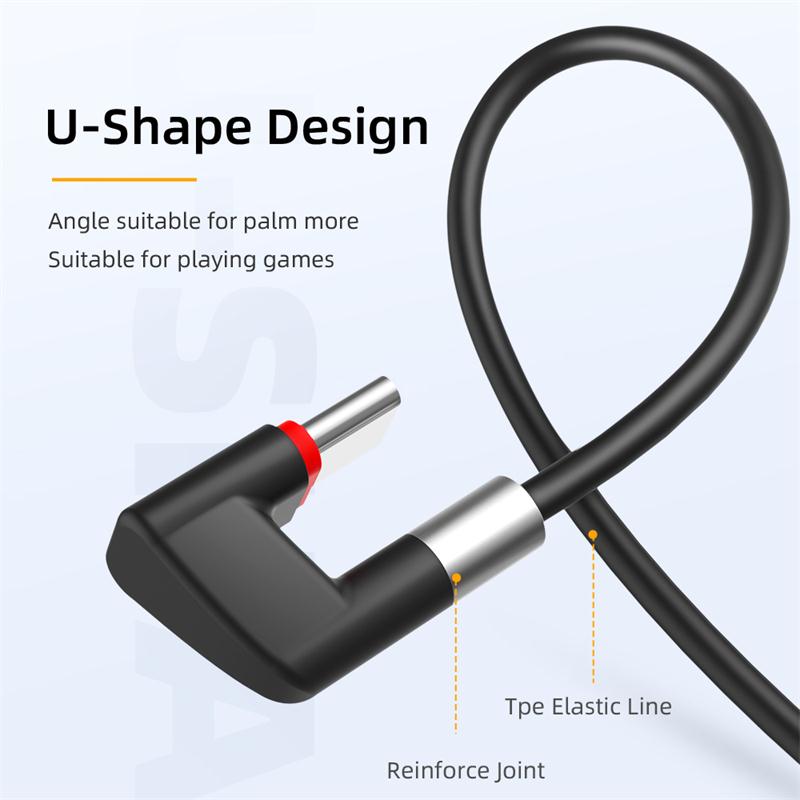 1m USB Type C Cable 2.4A Fast Charging Cable Elbow 90 Degree USB C Micro USB Data Gaming Cable For Samsung Huawei Xiaomi