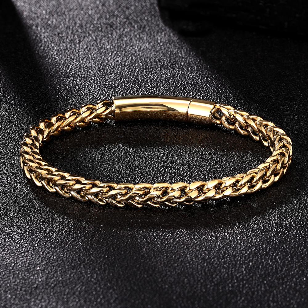 Vintage Style 316 Stainless Steel Bicycle Link Chain Bracelets Men's Hip Hop Biker Hand Bracelet Jewelry