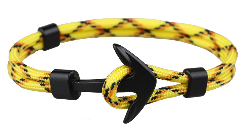 ZIG Man Anker Armband Zwarte Kleur Armband Polsband Bangle Punk Stijl Mode Jewlery Wrap armband: 1